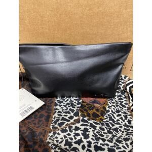 NWT DK Donna Karin Black Travel Makeup Clutch Bag Wallet Top Zipper